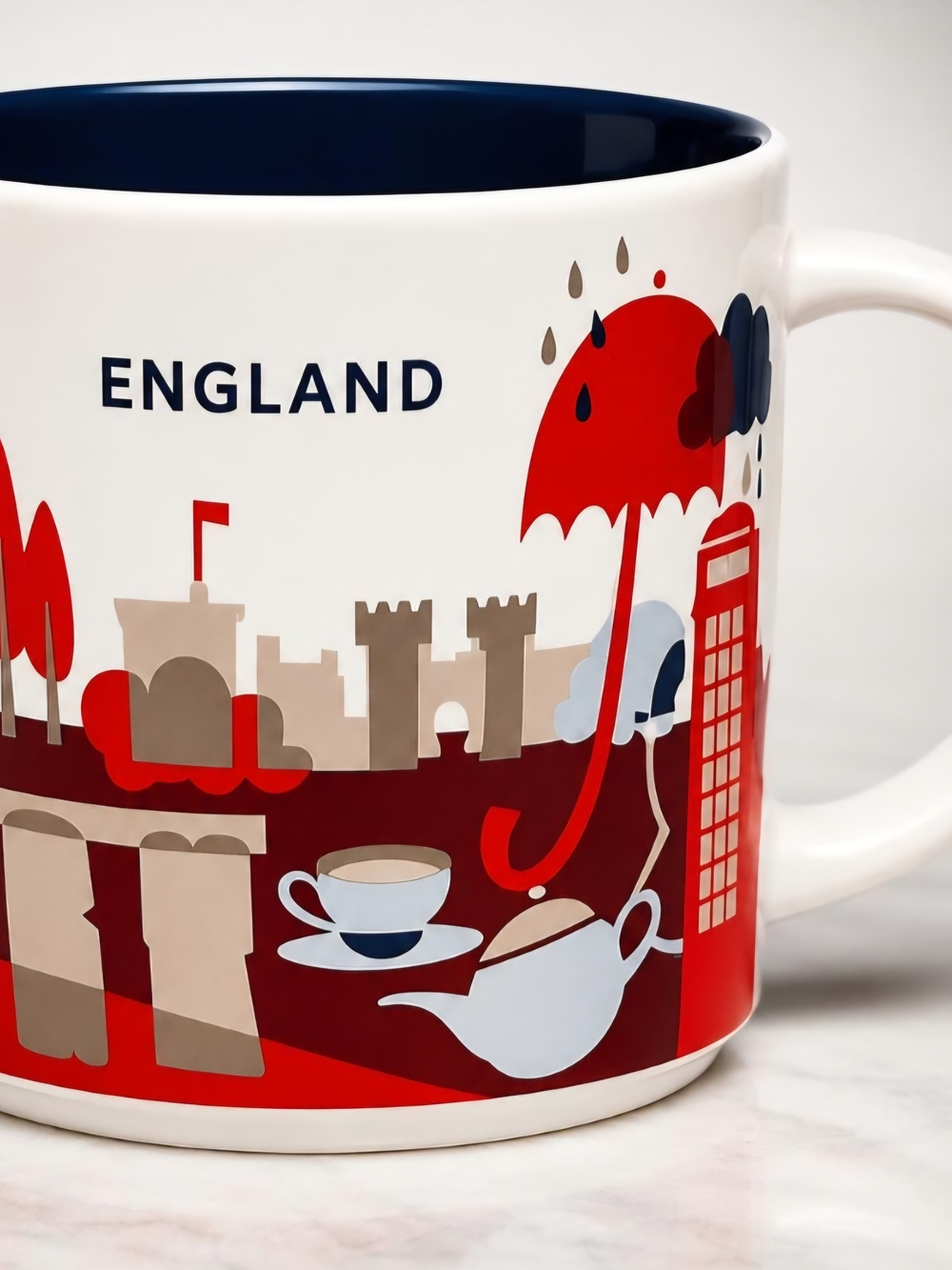Starbucks You Are Here England Mug 2018 Navy Interior Collectible